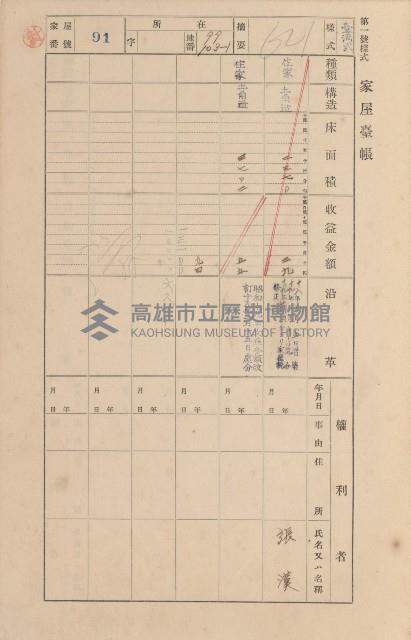 鳳山郡小港庄空地子家屋臺帳（一冊之內第一號）藏品圖，第104張