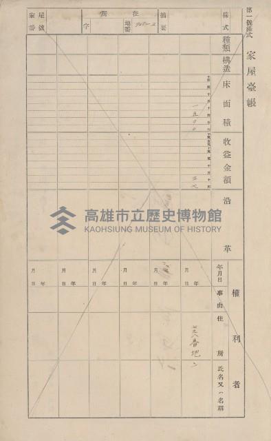 鳳山郡仁武庄三奶壇家屋臺帳
（四冊之內第三號）藏品圖，第4張