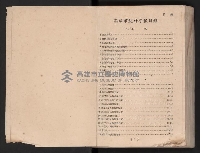 民國四十二年度《高雄市統計年報》藏品圖，第3張