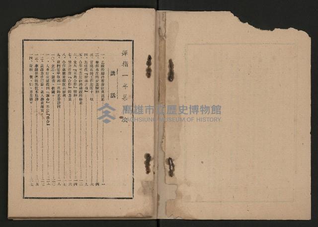 《彈指一年集》
（高雄市政叢書一）藏品圖，第3張