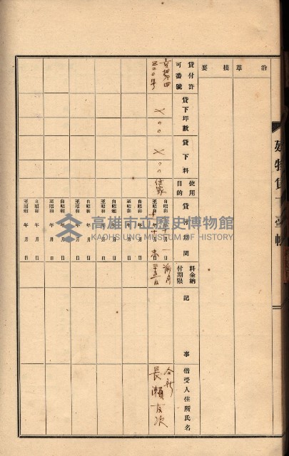 州所屬建物貸下臺帳（高雄州）藏品圖，第114張