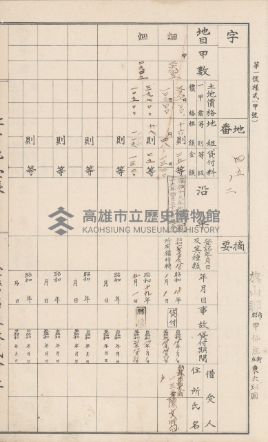 臺灣拓殖株式會社甲仙社有地臺帳（二之二）藏品圖，第14張