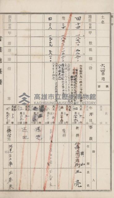 岡山街官租地臺帳（第六號）藏品圖，第14張