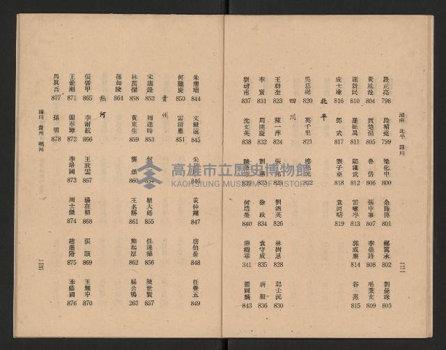 第一屆國民大會第二次會議代表姓名席次對照表藏品圖，第13張