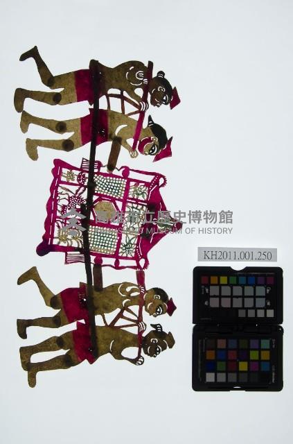皮影戲道具偶-轎夫與花轎藏品圖，第1張