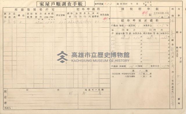 小港庄空地子、店子後家屋戶順調查手帳
（一冊之內一）藏品圖，第154張