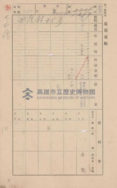 鳳山郡林園庄中芸家屋臺帳（二冊之內第二號）藏品圖，第54張