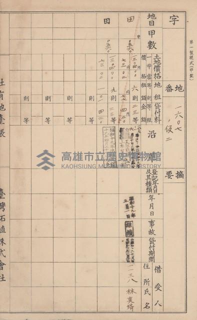 臺灣拓殖株式會社美濃社有地臺帳（二之一）藏品圖，第54張