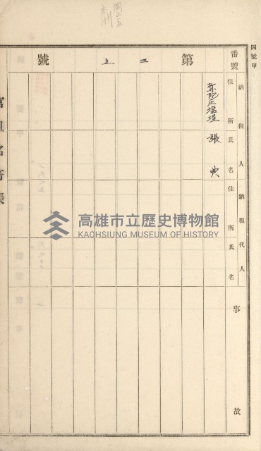 岡山街、楠梓庄官租名寄帳（十六冊之內第四號）藏品圖，第54張