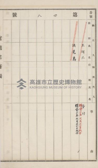 旗山街官租名寄帳（二之一）藏品圖，第55張