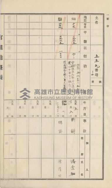 杉林庄官租地臺帳（二冊之內第一號）藏品圖，第54張