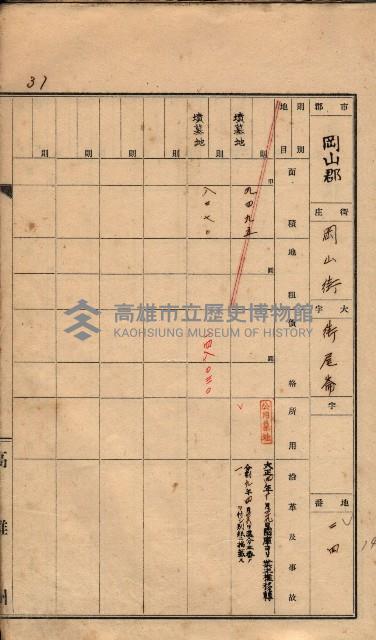 州有墓地臺帳（岡山郡）藏品圖，第54張