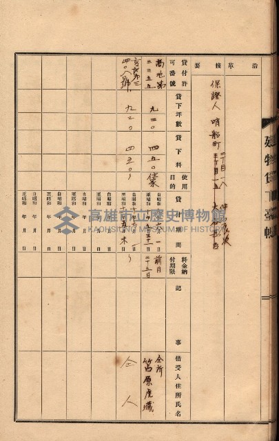 州所屬建物貸下臺帳（高雄州）藏品圖，第54張