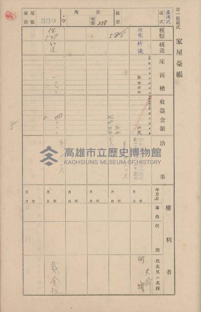 鳳山郡鳥松庄田草埔家屋臺帳
（二冊之內第二號）藏品圖，第144張