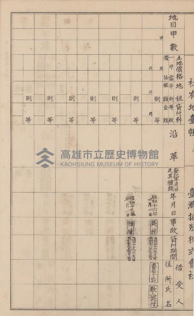 臺灣拓殖株式會社美濃社有地臺帳（二之一）藏品圖，第44張