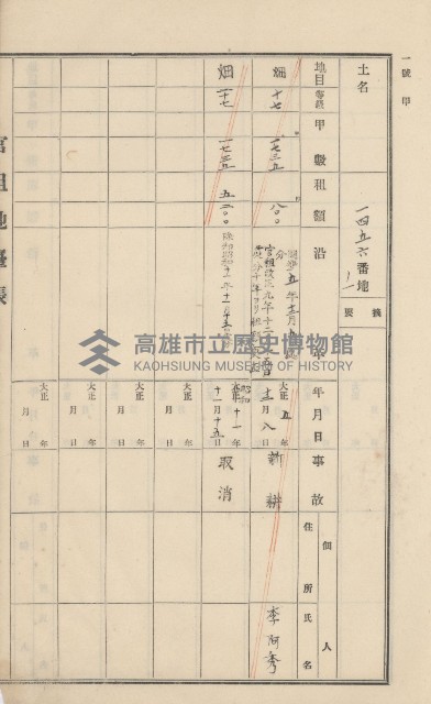 美濃庄官租地臺帳（二冊之內第一號）藏品圖，第44張
