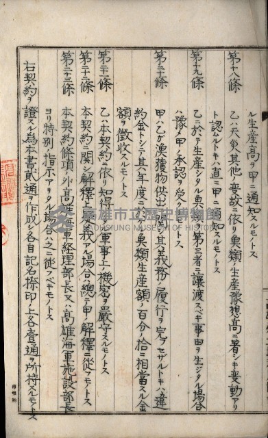 高雄州土地利用協會書類綴
（海軍用地使用許可關係）藏品圖，第44張