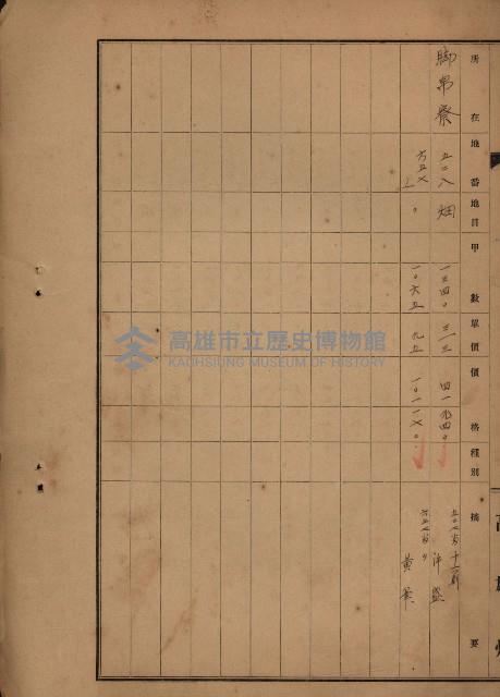 旗山郡（官有地價格一筆限調書）藏品圖，第193張
