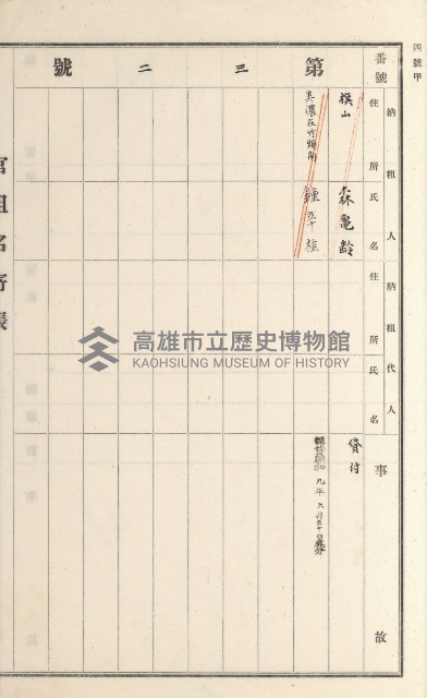 旗山街官租名寄帳（二之一）藏品圖，第195張