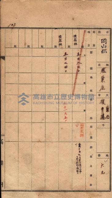 州有墓地臺帳（岡山郡）藏品圖，第94張