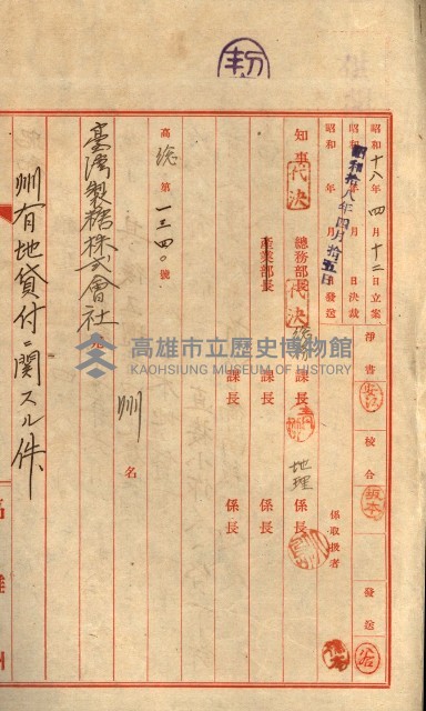 州有地貸付綴（高雄市）藏品圖，第95張