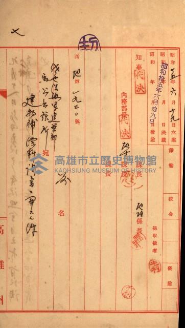 雜件－高雄州
（昭和十五年至十六年）藏品圖，第97張