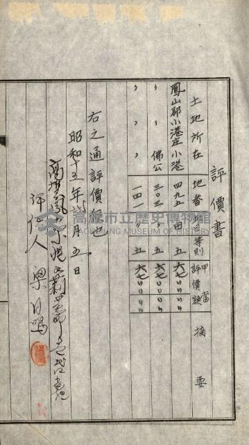 陸軍用地關係綴（評價關係）藏品圖，第299張