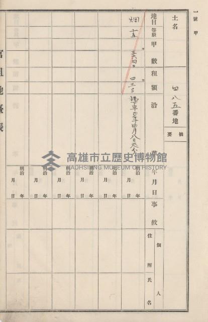 旗山街官租地臺帳（二冊之內第二號）藏品圖，第284張