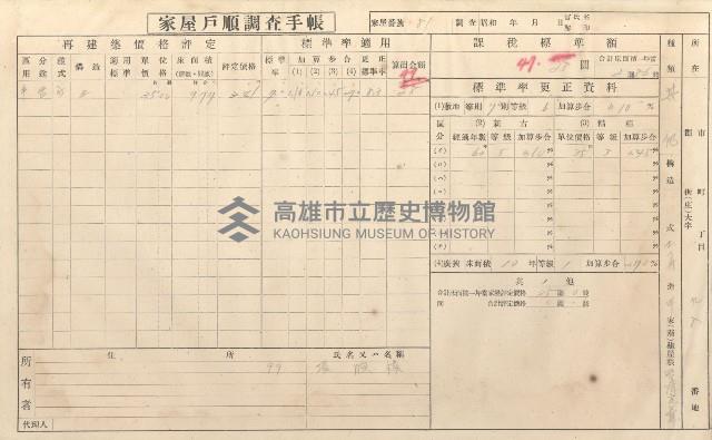 小港庄空地子、店子後家屋戶順調查手帳
（一冊之內一）藏品圖，第184張