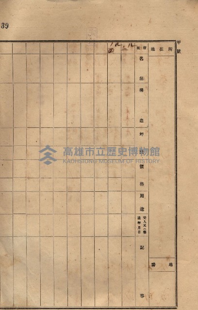 州所屬建物貸下臺帳（高雄市）藏品圖，第84張