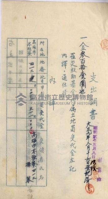 登記料整理簿（地理系）藏品圖，第85張