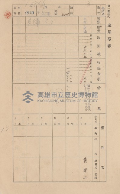鳳山郡林園庄港子埔家屋臺帳（三冊之內第二號）藏品圖，第84張