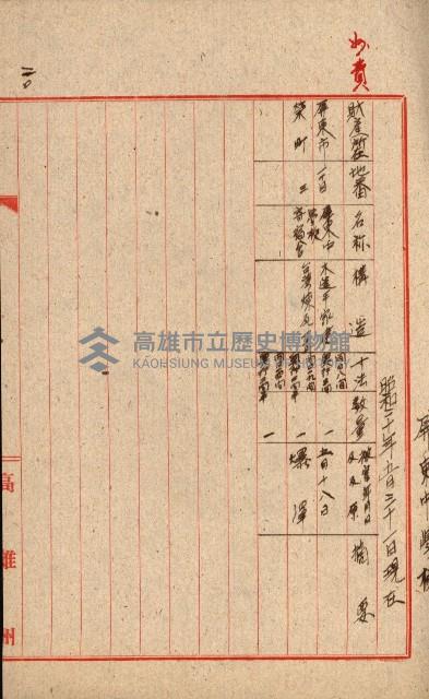 州費國庫所屬建物戰時災害被害關係書類綴
（地理系）藏品圖，第84張