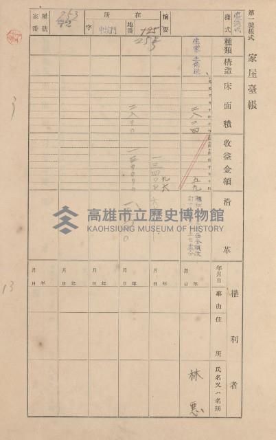 鳳山郡林園庄港子埔家屋臺帳（三冊之內第三號）藏品圖，第84張
