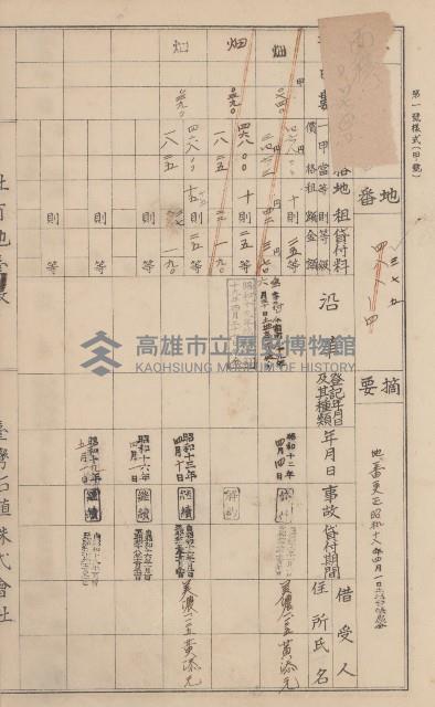 臺灣拓殖株式會社美濃社有地臺帳（二之一）藏品圖，第134張