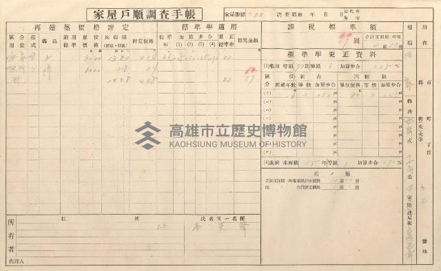小港庄空地子、店子後家屋戶順調查手帳
（一冊之內一）藏品圖，第134張