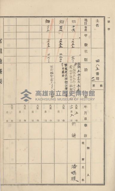 杉林庄官租地臺帳（二冊之內第一號）藏品圖，第134張