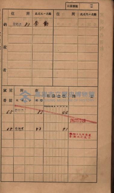 高雄州鳳山郡小港庄塩水港、中大厝、空地子
家屋稅名寄帳（一冊之內第一號）藏品圖，第34張