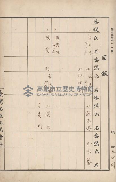 臺灣拓殖株式會社岡山貸付料名寄帳藏品圖，第34張