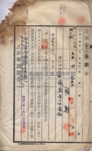 州買收地調書－登記濟証綴
（左營、埤子頭、前峰尾、內惟）藏品圖，第34張