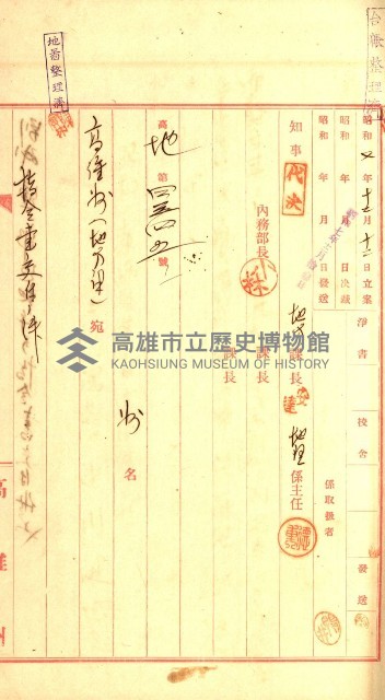 壽山公園貸下書類（指令第二一八號許可）藏品圖，第35張