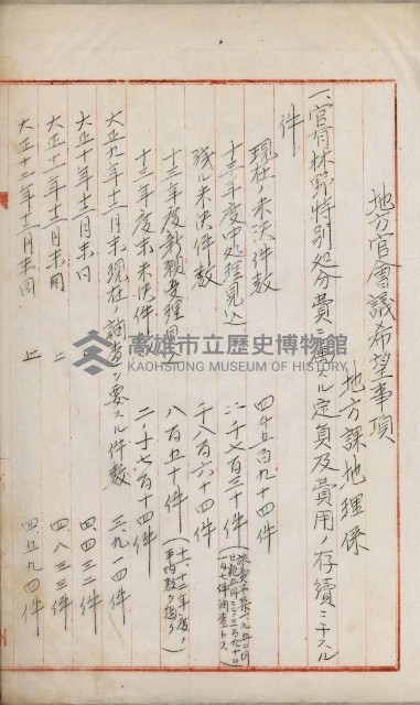 官有地整理費豫算關係書類
（地理系）藏品圖，第583張