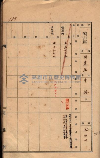 州有墓地臺帳（岡山郡）藏品圖，第174張