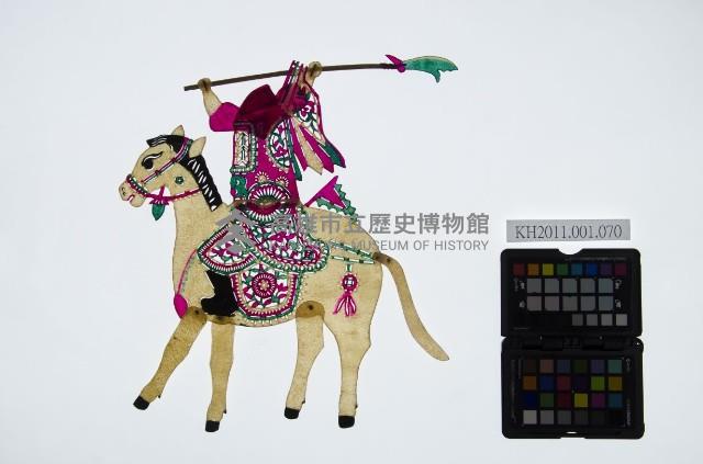 皮影戲偶左男騎-老武將騎馬（偶身）藏品圖，第1張