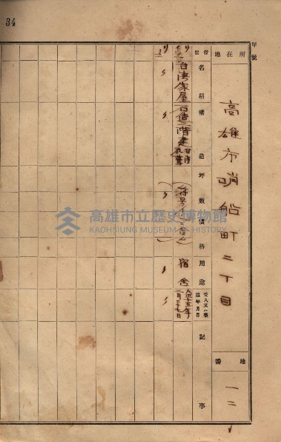 州所屬建物貸下臺帳（高雄市）藏品圖，第74張