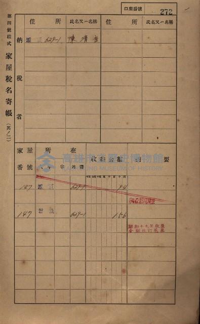 高雄州鳳山郡林園庄潭頭家屋稅名寄帳
（二冊之內第二號）藏品圖，第74張
