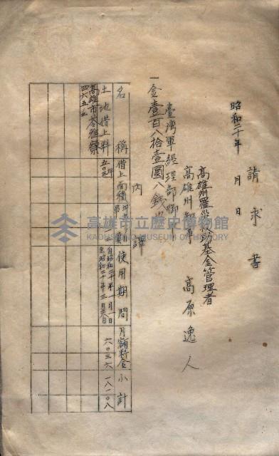 州有地臺灣軍借上契約綴藏品圖，第77張