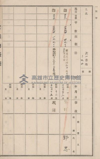旗山街官租地臺帳（二冊之內第二號）藏品圖，第74張