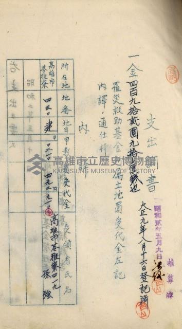 登記料整理簿（地理系）藏品圖，第75張