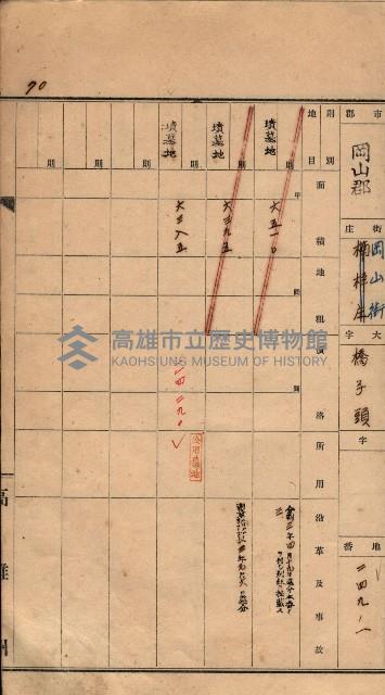 州有墓地臺帳（岡山郡）藏品圖，第74張